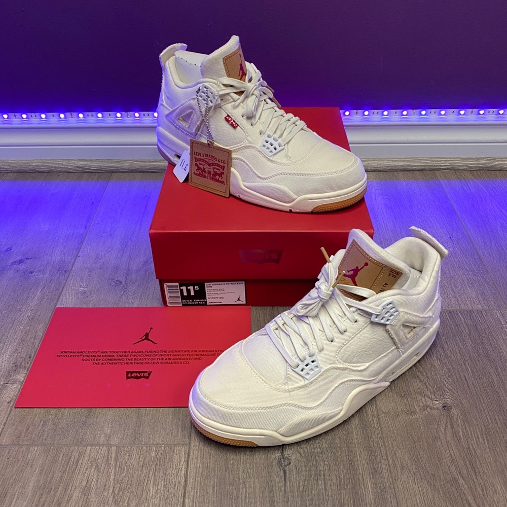 Jordan 4 Retro “Levi” White - Picture 1 of 3